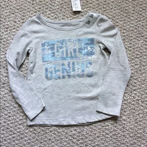 The Place Girl Genius Sequin Long Sleeve‎ Shirt Size XS 4 Gray Blue